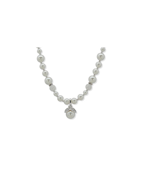 Anne Klein Silver Tone 16-Inch Collar Necklace with Removable Pendant