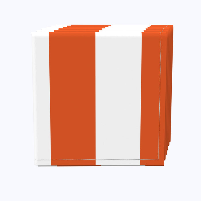 3" Cabana Stripe, Orange & White Napkins