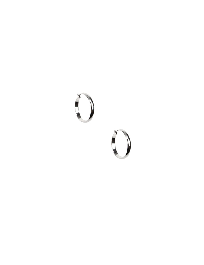 Anne Klein Silver Tone 32MM Medium Click It Hoop Earrings