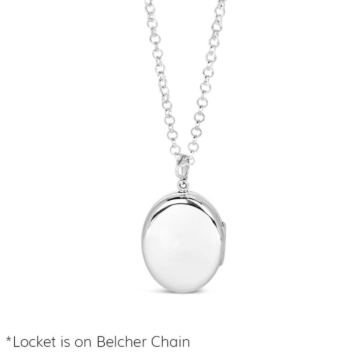 4 Photo Silver Expanding Oval Locket + Photos