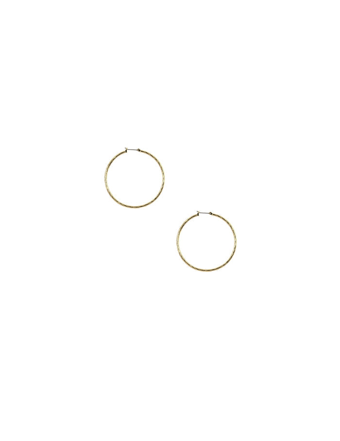 Anne Klein Gold Tone 50MM Large Texture Hoop Earrings