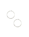 Anne Klein Silver Tone 50MM Large Texture Hoop Earrings