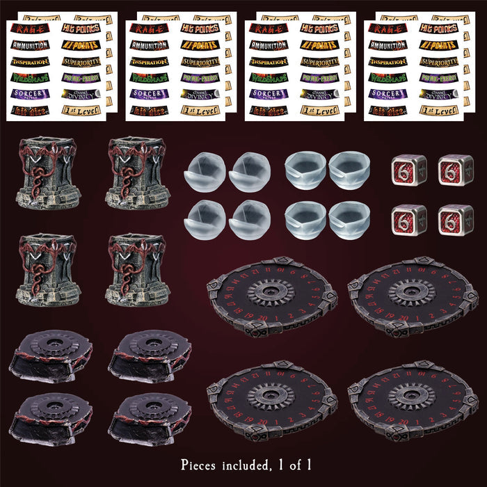 Ability Tracker 4-Pack & Drakona d6 Dice
