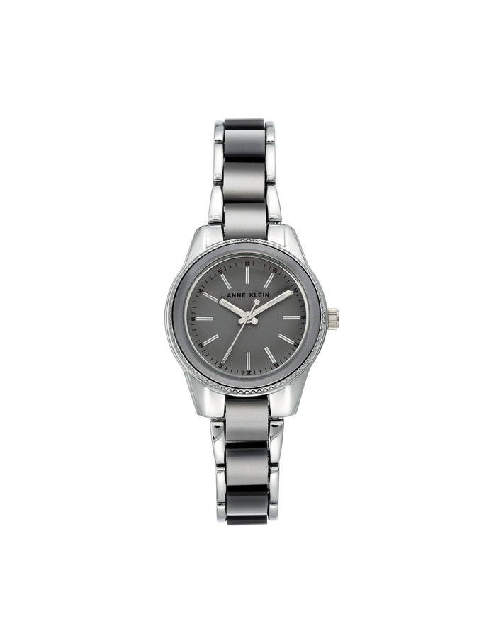 Anne Klein Grey/Silver-Tone Acetate Bracelet Link Watch