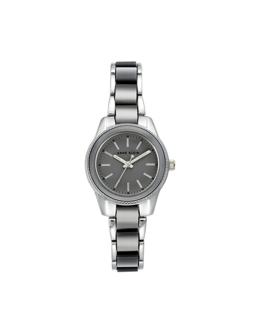 Anne Klein Grey/Silver-Tone Acetate Bracelet Link Watch