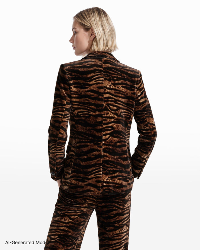 Anne Klein Animal Print Jacket with Hip Pockets