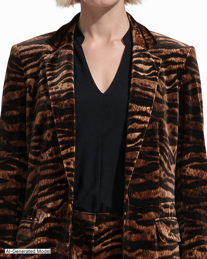 Anne Klein Animal Print Jacket with Hip Pockets