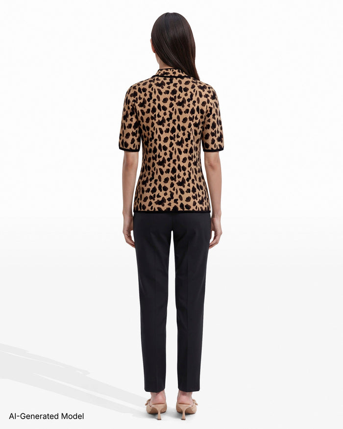 Anne Klein Animal Print Turtleneck Knit Top