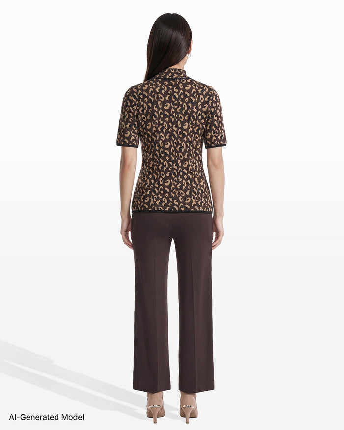 Anne Klein Animal Print Turtleneck Knit Top