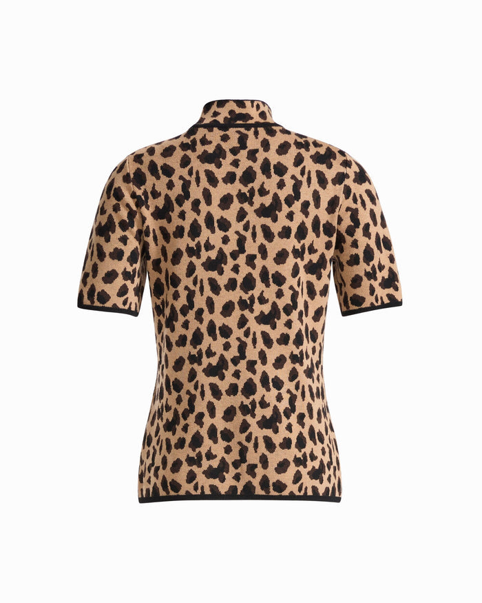 Anne Klein Animal Print Turtleneck Knit Top