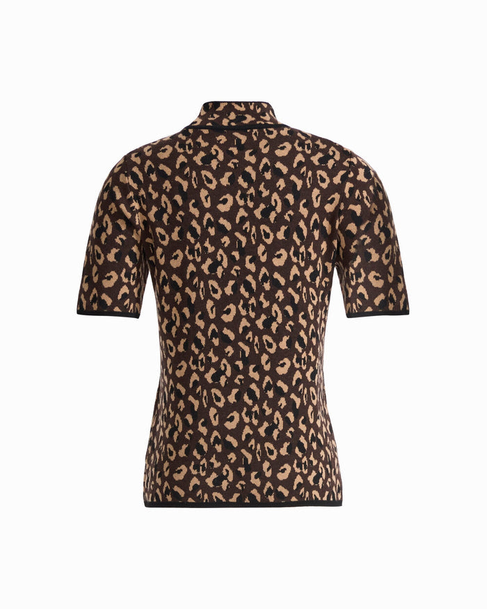 Anne Klein Animal Print Turtleneck Knit Top