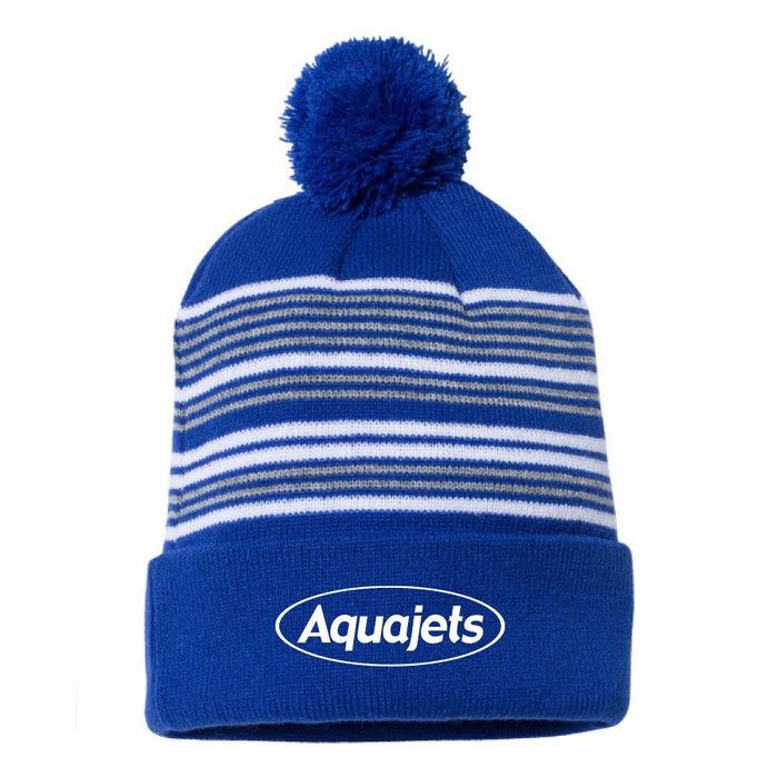 Aquajets *new* STRIPED POM POM CUFFED BEANIE