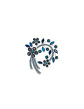 Anne Klein Silver-Tone&Blue Arched Cluster Brooch