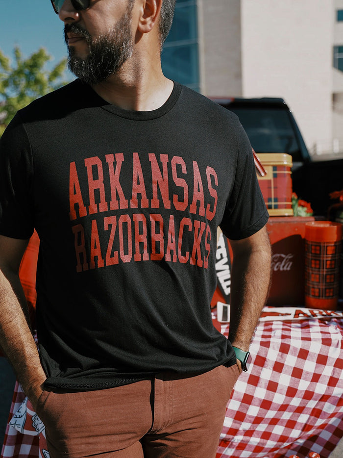 Arkansas Razorbacks Logo T-Shirt- Black