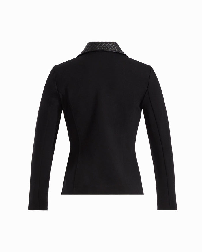 Anne Klein Asymmetric Moto Jacket with Combo Detail
