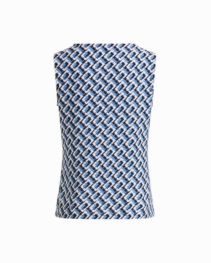 Anne Klein Asymmetric Pleat Cowl Neck Sleeveless Knit Shell Top