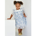 Babies Blue & White Floral Tulle Dress