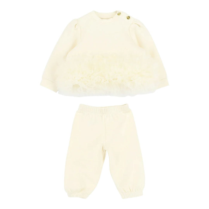 Babies Ivory Tulle Trim "Deonne" Tracksuit