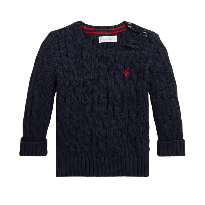 Babies Navy Cable Knit Jumper