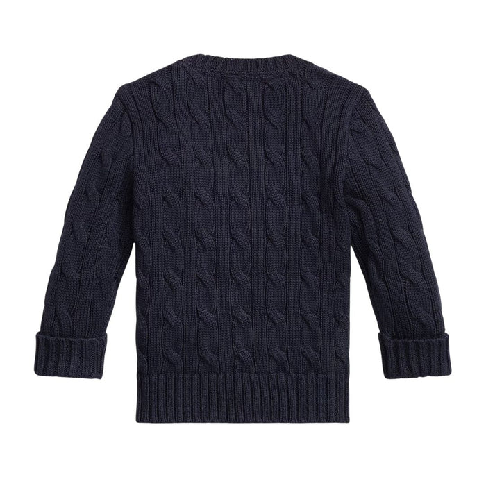 Babies Navy Cable Knit Jumper