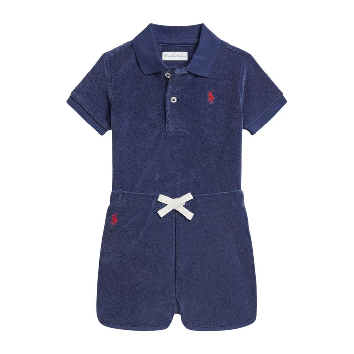 Babies Navy Terry Polo Shirt & Shorts