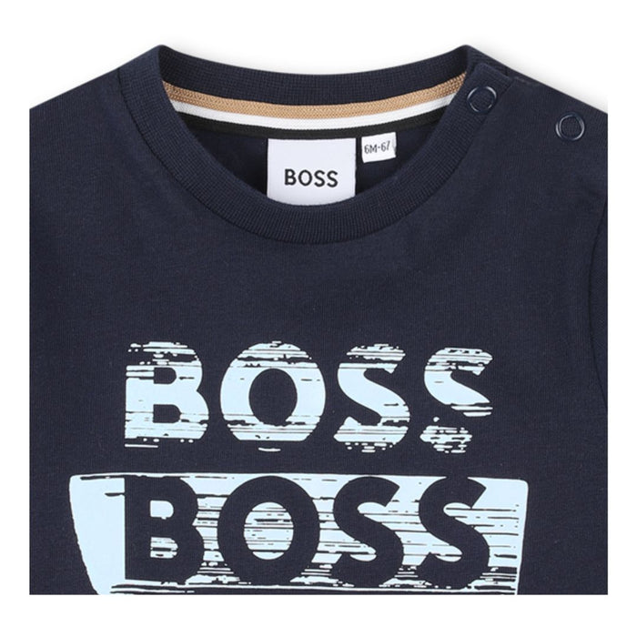 Babies Navy Triple Logo Top