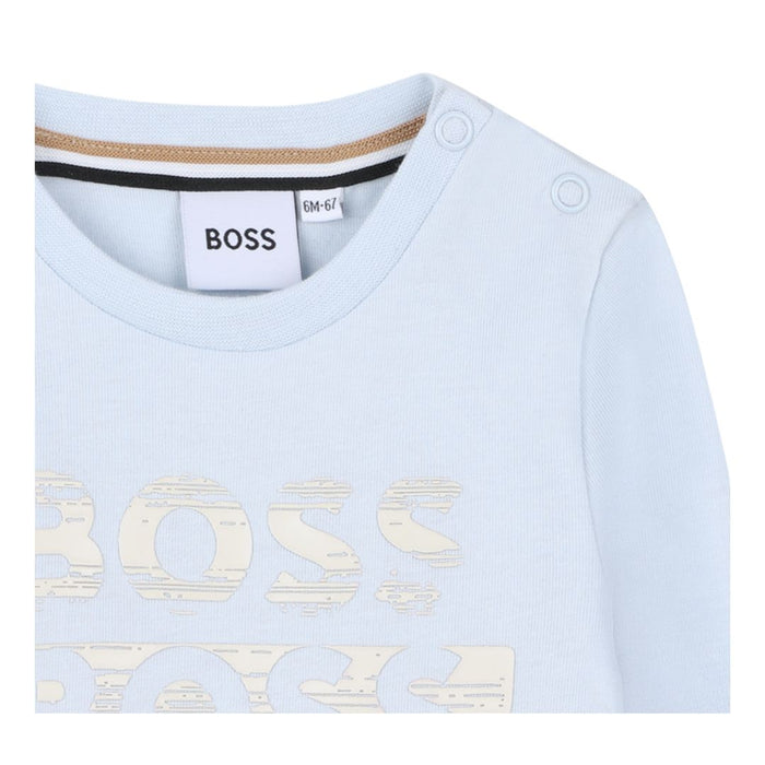 Babies Pale Blue Triple Logo Top