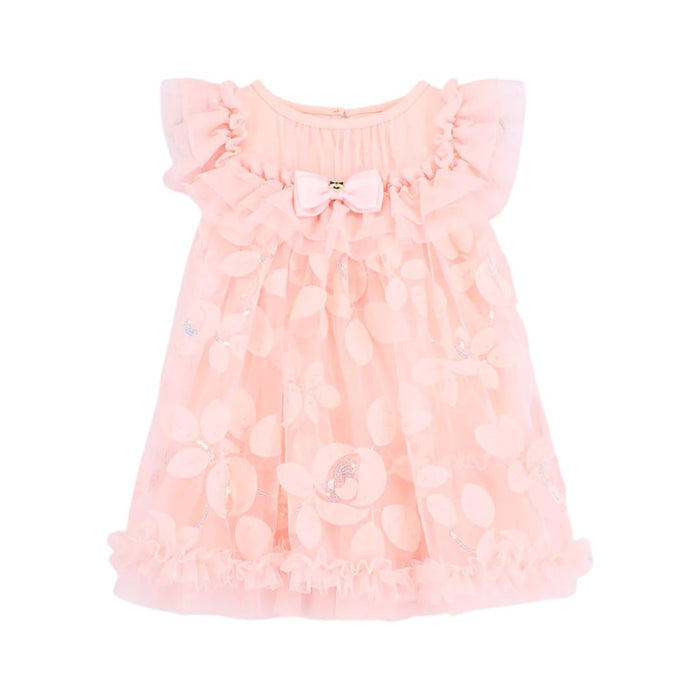 Babies Peach 3D Petal Dress