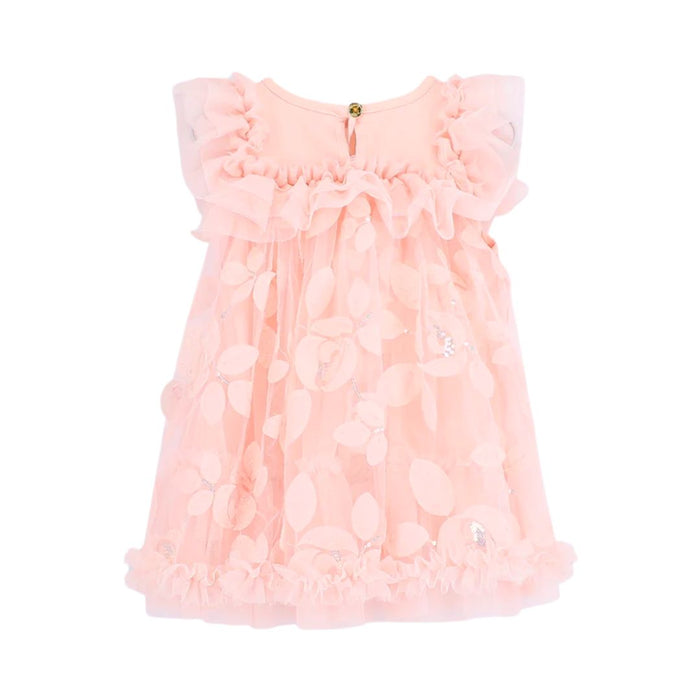 Babies Peach 3D Petal Dress