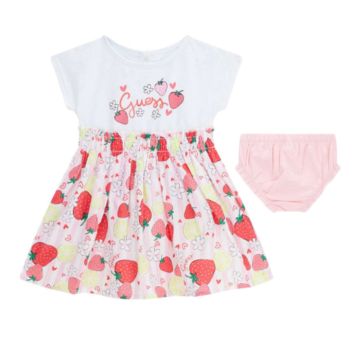 Babies Pink Strawberry Dress & Knickers