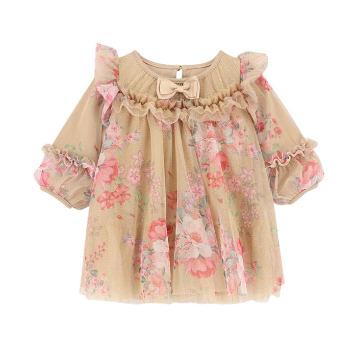 Babies Sand Floral Tulle "Nadiya" Dress