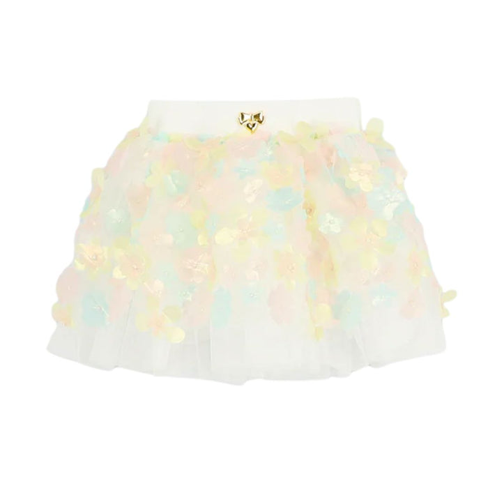 Babies White 3D Flower Skirt Set