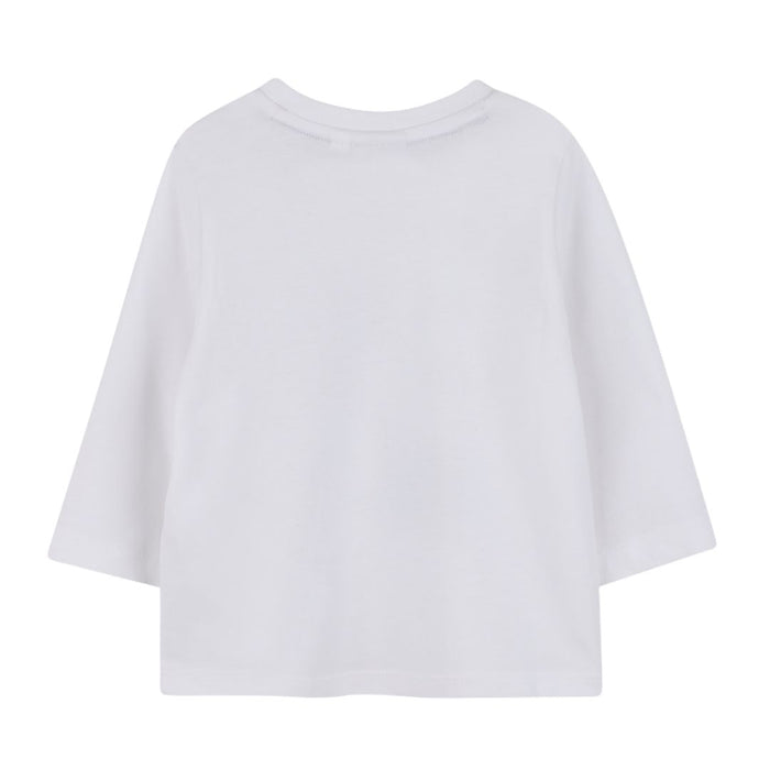 Babies White Patterned LS T-Shirt