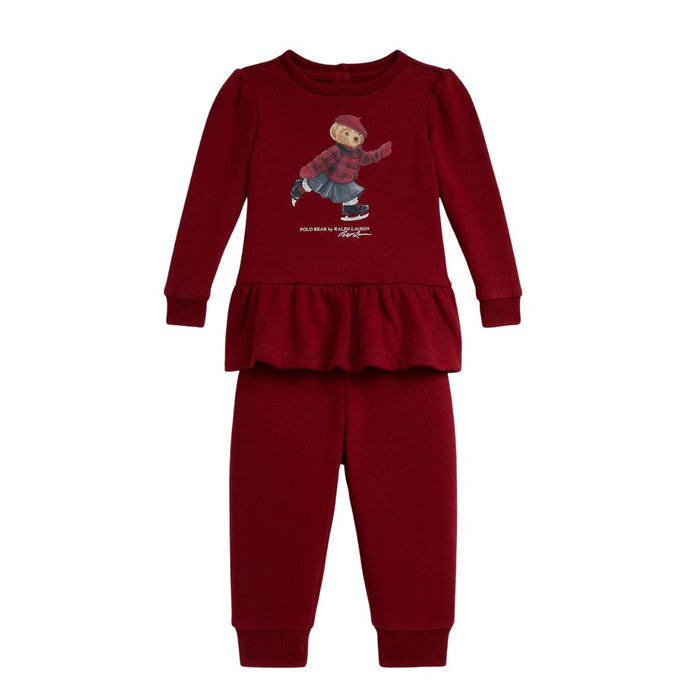 Baby Girls Burgundy Tracksuit