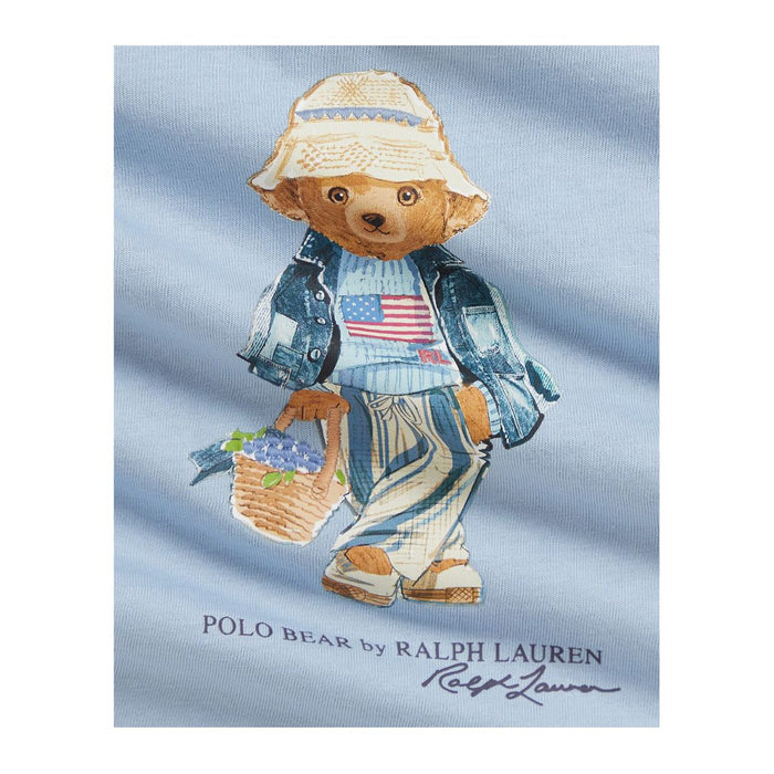 Baby Girls Pale Blue Polo Bear T-Shirt