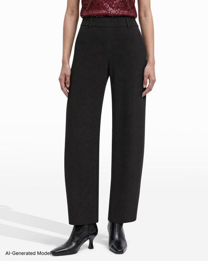 Anne Klein Barrel Leg Mid-Rise Pant