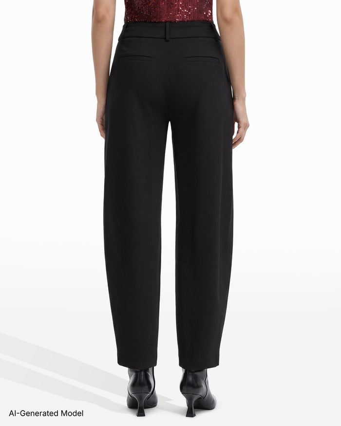 Anne Klein Barrel Leg Mid-Rise Pant