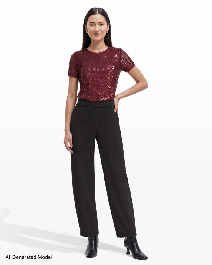 Anne Klein Barrel Leg Mid-Rise Pant