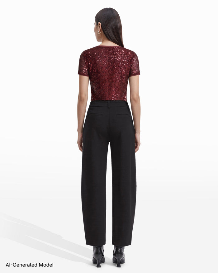 Anne Klein Barrel Leg Mid-Rise Pant