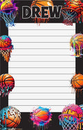 Basketball Drips Personalized Lined Notepad