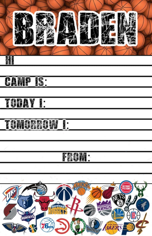 Basketball Logo Fill-In Custom Notepad