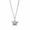 bee pendant in silver with a chain on a white background
