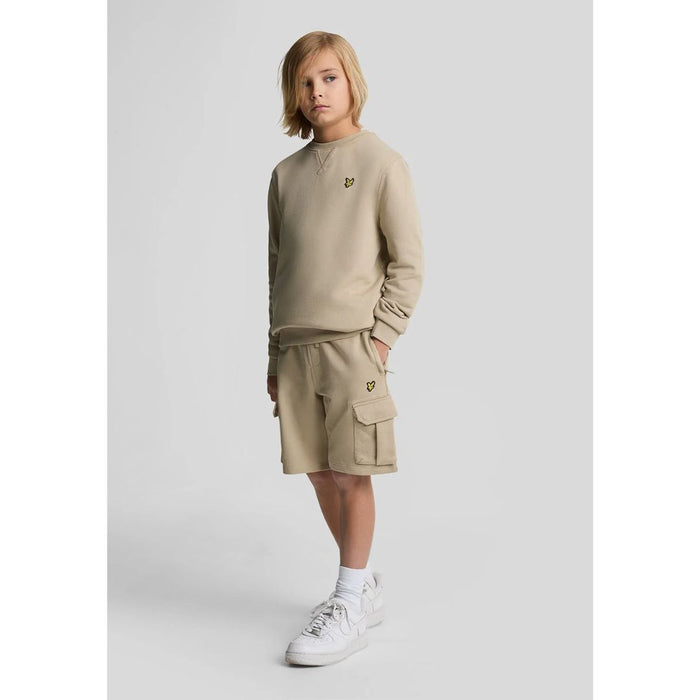 Beige Cargo Sweat Shorts