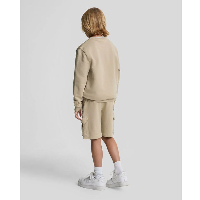 Beige Cargo Sweat Shorts