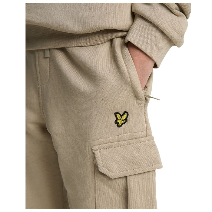 Beige Cargo Sweat Shorts