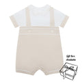 Beige Mock Braces Knitted Romper