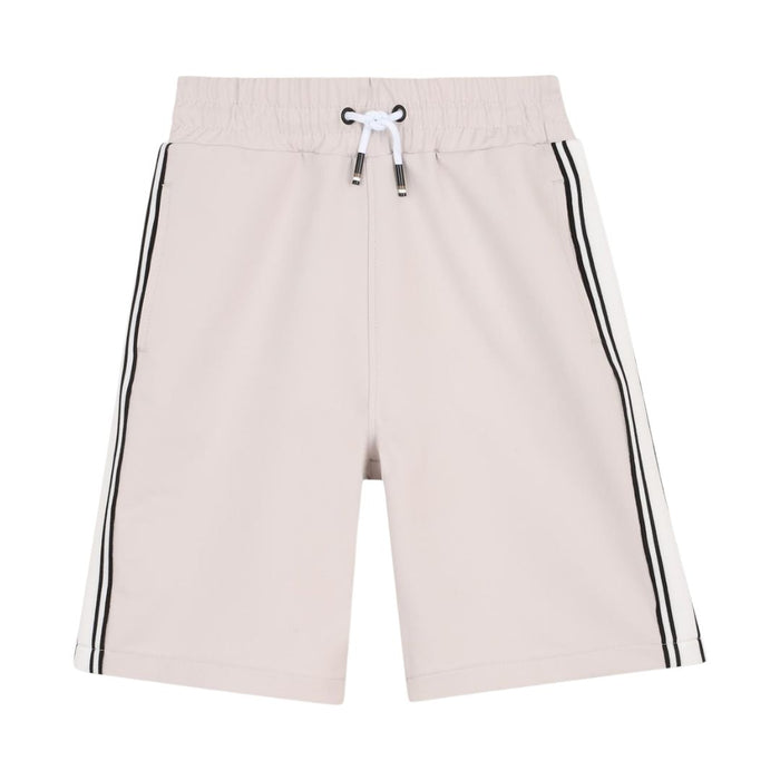 Beige Side Stripe Shorts