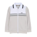 Beige Side Stripe Zip Up Sweat Top