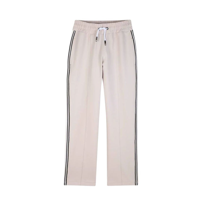 Beige Side Stripes Sweat Pants