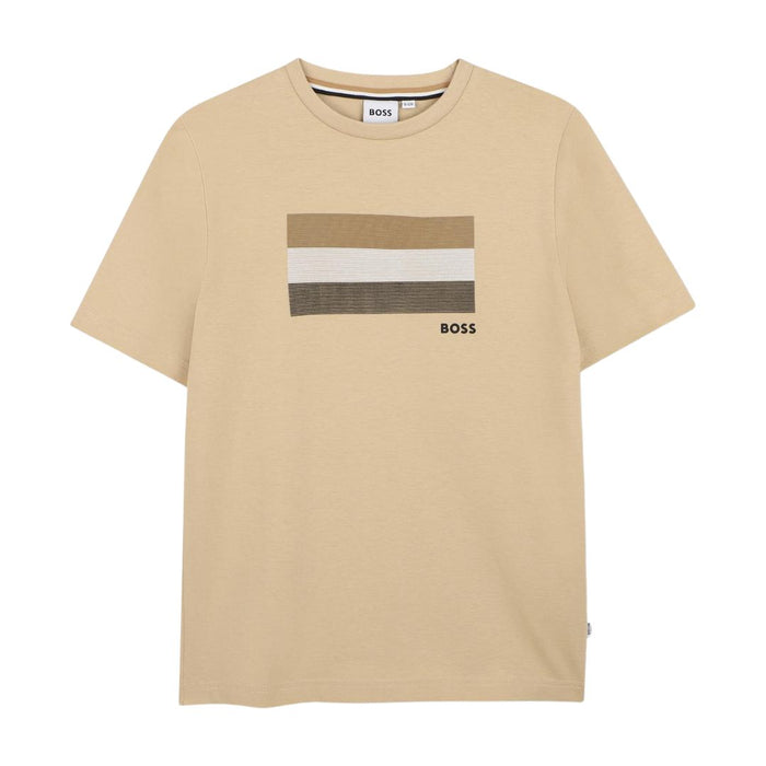 Beige Stripe Graphic T-Shirt